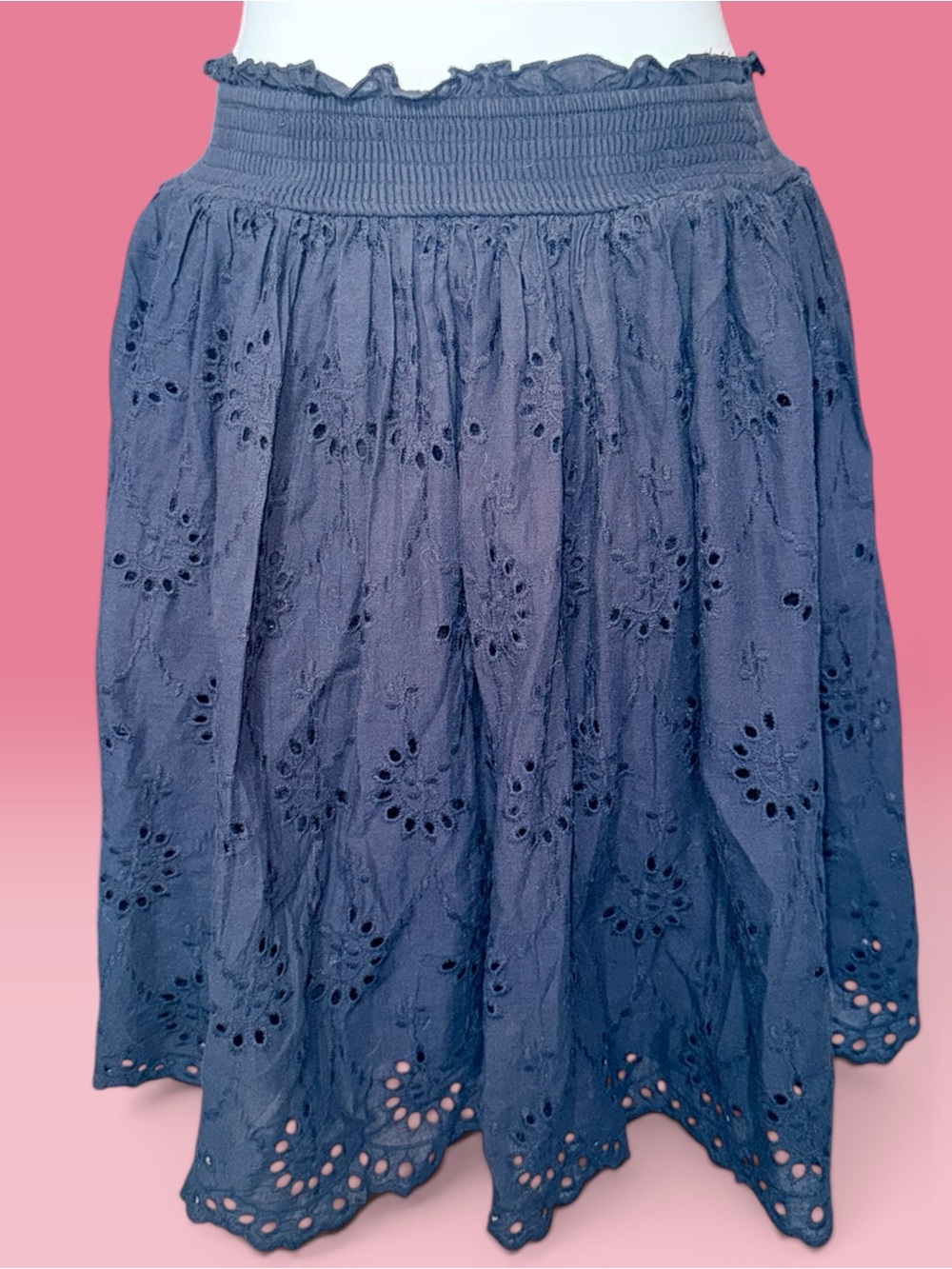 torrid Black Eyelet Smocked Waist Circle Skirt